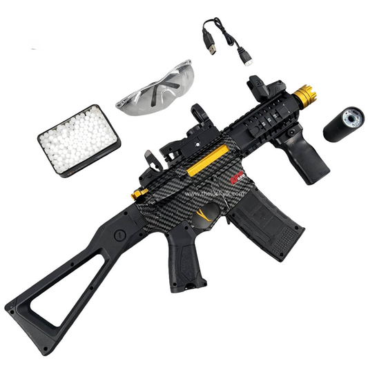 Carbon Fiber Gold Embellished ARP556 Gel Blaster