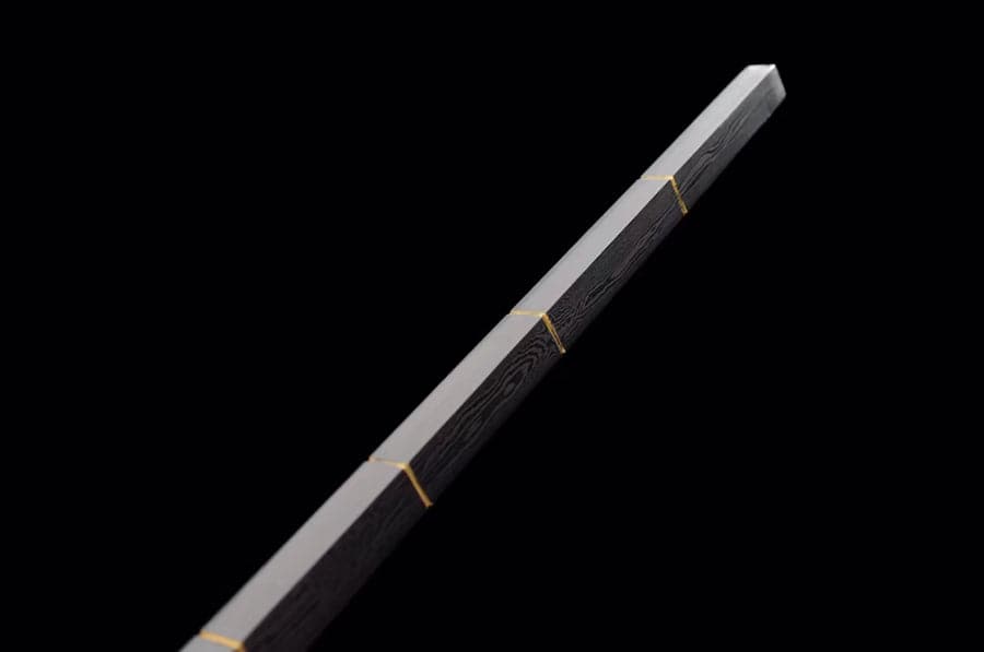 Hand Forged Detective Dee Sword breaker Pattern Steel Baked Blue