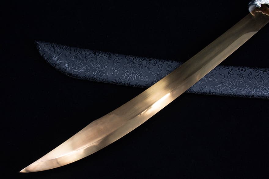 Handmade High Manganese Steel Kim Snow Chinese Knife With Golden Blade