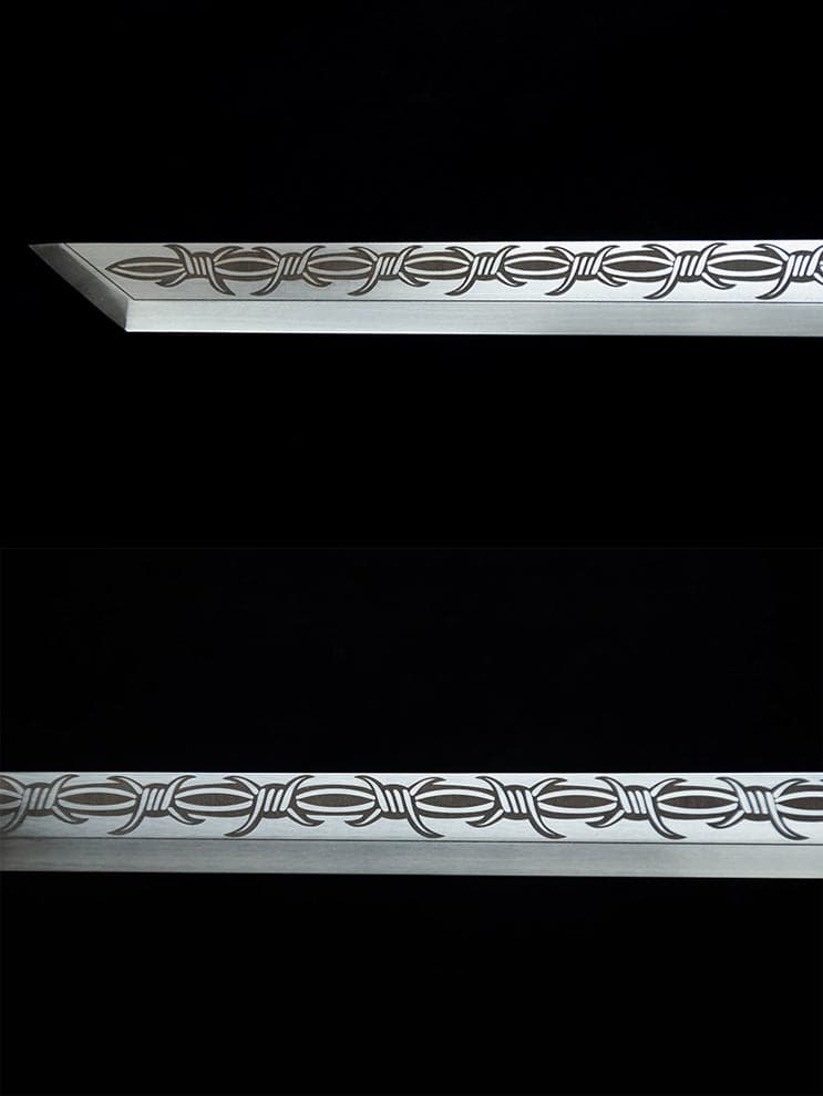 Handmade High Manganese Steel Thorny Dire Wolf Chinese Sword With Black Sheath