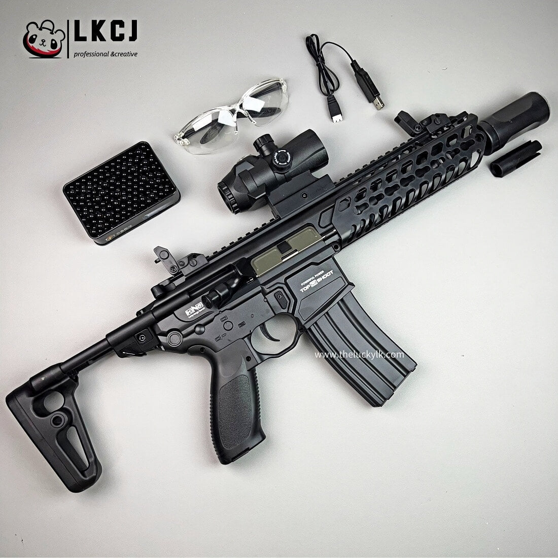Exquisite Engraving MCX Gel Blaster High Rate of Fire  Smooth Shooting With 7 Colors of Lighted Silencer