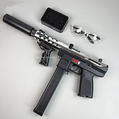 Gold/Sliver TEC9 Gel Blaster With 7 Colors of Lighted Silencer