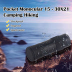 Pocket Monocular 15 - 30 x 21 Camping Hiking Hunting