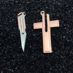 Cross Necklace Self-Defense Hidden Knife Replaceable Blade Necklace