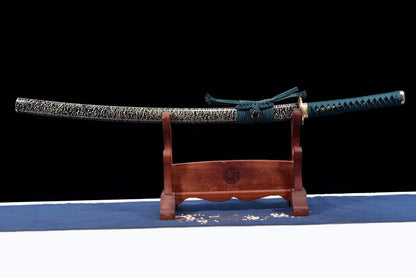 Hand Forged Japanese Samurai Katana Dark Pattern Steel