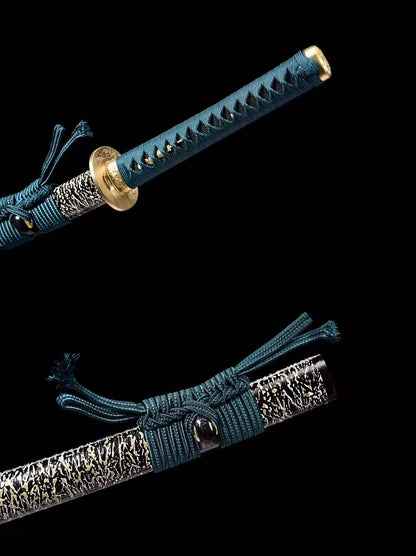 Hand Forged Japanese Samurai Katana Dark Pattern Steel