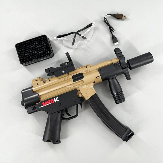 Exquisite Engraving MP5K Gel Blaster High Rate of Fire  Smooth Shooting With 7 Colors of Lighted Silencer