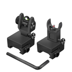 IS1 Tactical Fiber Optics Low Profile Flip up Iron Sight with Front Red Dot Sight and Rear Green Dot Sight