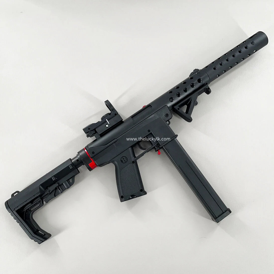 Gold/Sliver TEC9 Gel Blaster With 7 Colors of Lighted Silencer