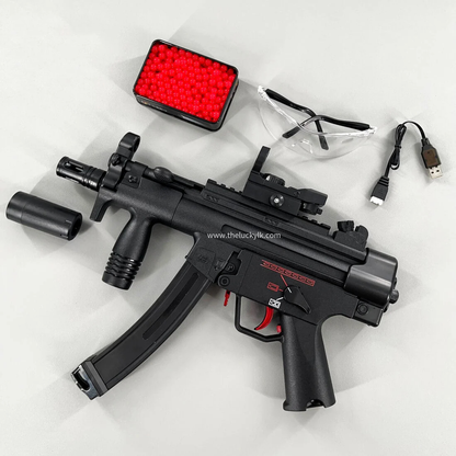 Exquisite Engraving MP5K Gel Blaster High Rate of Fire  Smooth Shooting With 7 Colors of Lighted Silencer