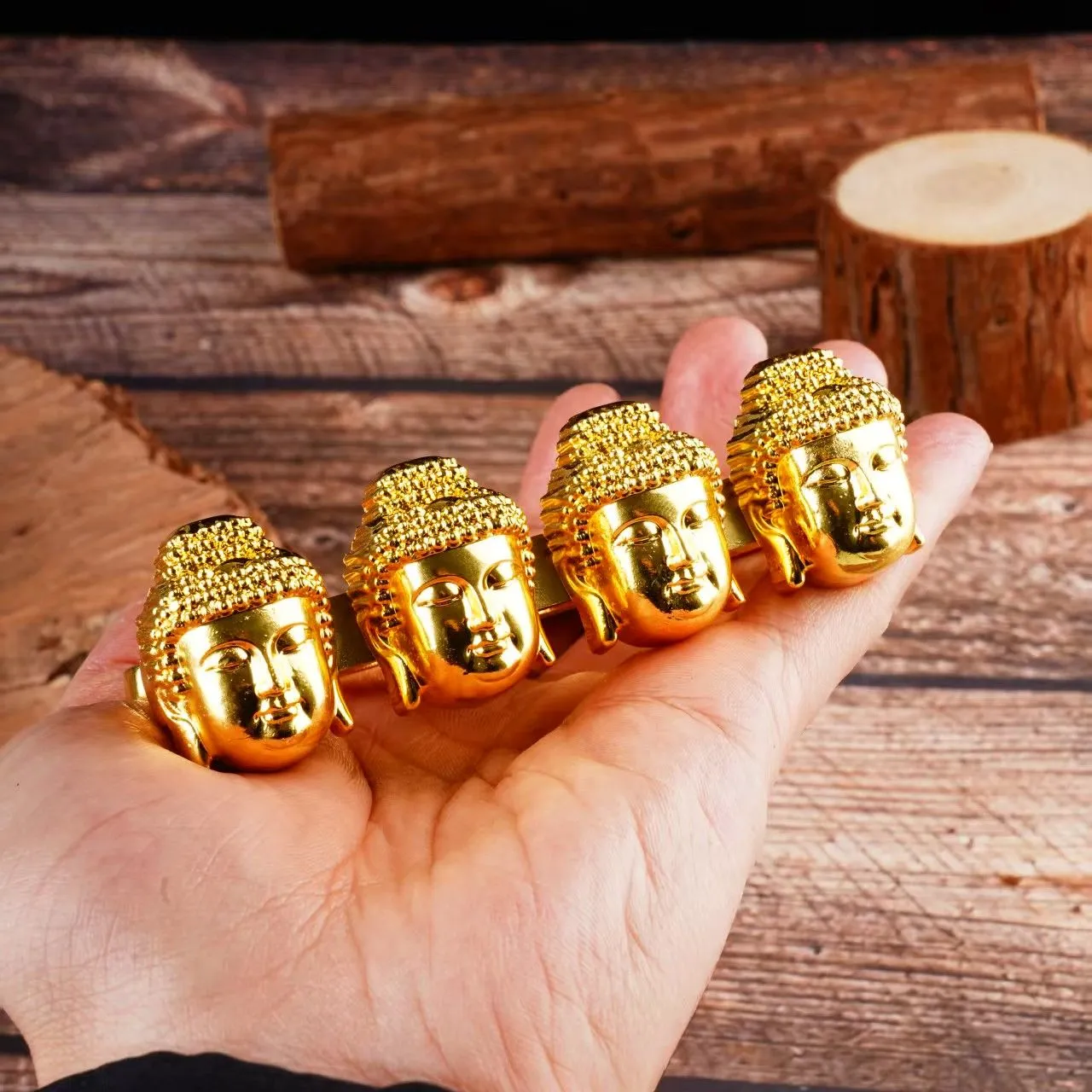 Buddha-head Brass Knuckles Metal Vintage Self-defense