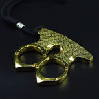 Metal Knuckle Duster Two-finger Broken Window Finger Tiger Martial Arts Practice Hand Buckle Fist Ring Fight Protective Gear EDC Tool