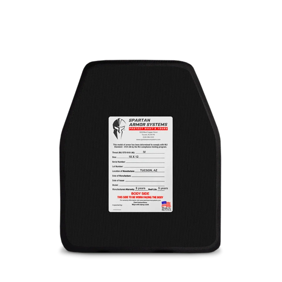 Spartan Level IV Ceramic Body Armor (Set of 2)