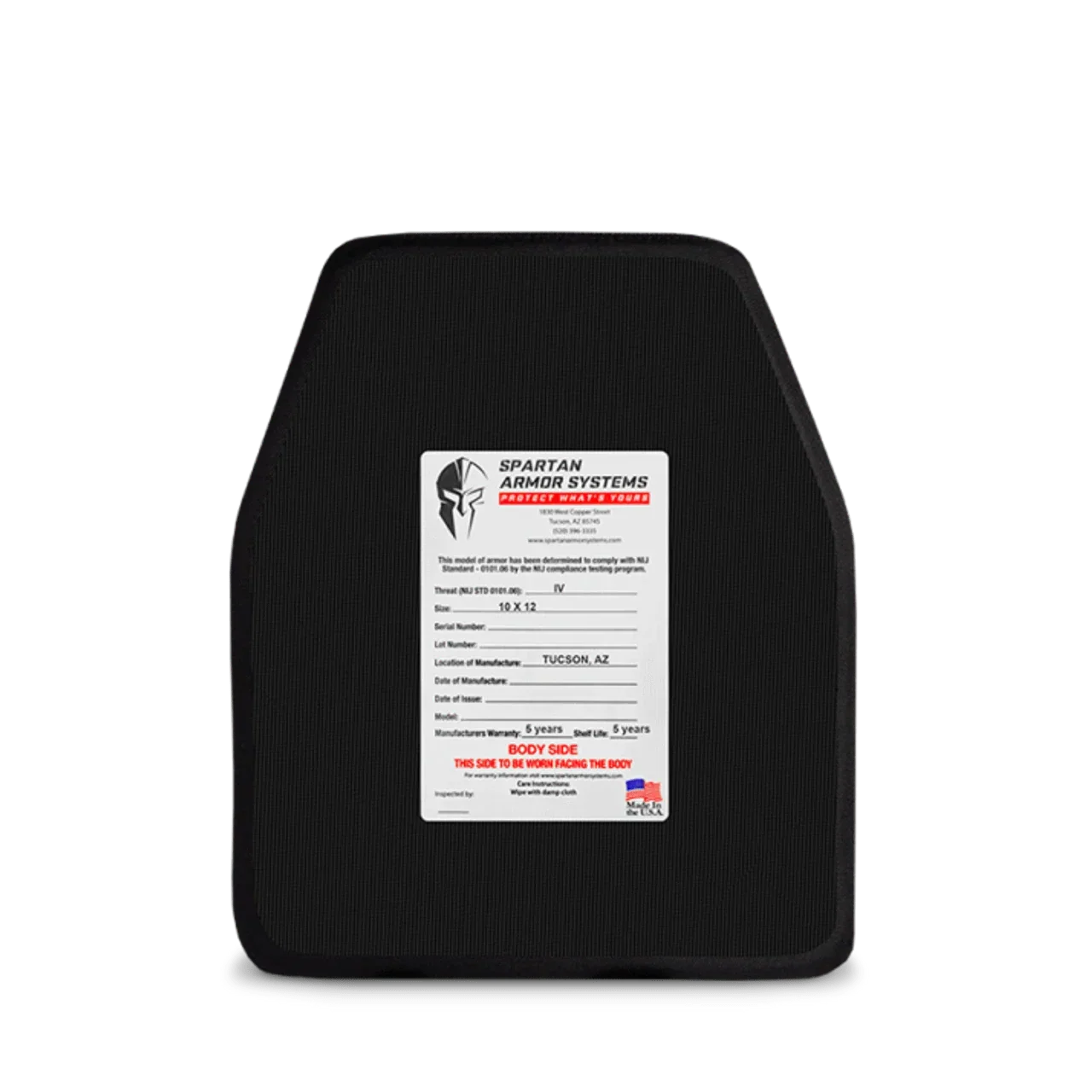 Spartan Level IV Ceramic Body Armor (Set of 2)