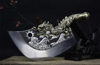 Chivalry Knife Bone Cutting Knife Green Dragon Full Brass Handle