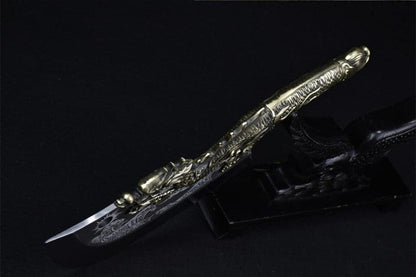 Chivalry Knife Bone Cutting Knife Green Dragon Full Brass Handle