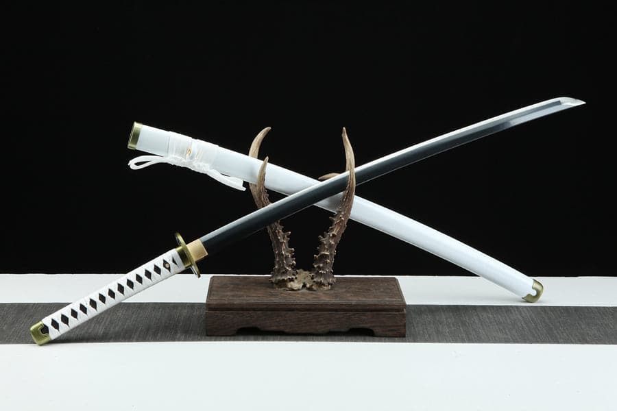 Hand Forged Anime One Piece Roronoa Zoro's Wado Ichimonji Sword 1045 High Carbon Steel Clay Tempered