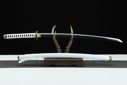 Hand Forged Anime One Piece Roronoa Zoro's Wado Ichimonji Sword 1045 High Carbon Steel Clay Tempered