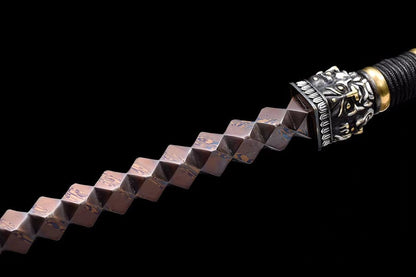 Hand Forged Gold Steel Sword breaker Damascus Steel