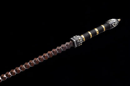 Hand Forged Gold Steel Sword breaker Damascus Steel