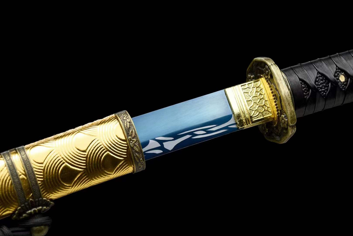 Hand Forged Japanese Samurai Katana 98 High manganese Steel Baked Blue