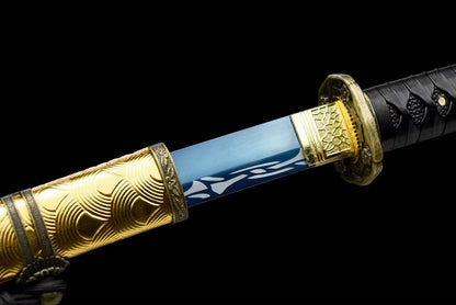 Hand Forged Japanese Samurai Katana 98 High manganese Steel Baked Blue