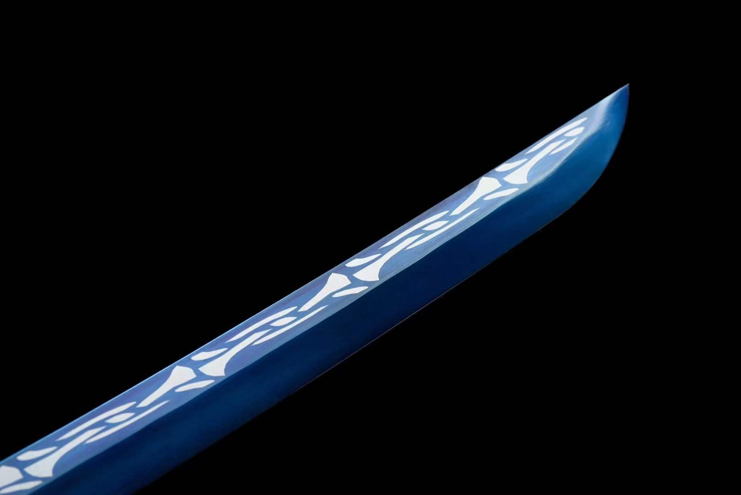 Hand Forged Japanese Samurai Katana 98 High manganese Steel Baked Blue