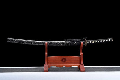 Hand Forged Japanese Samurai Katana Auspicious Clouds &Beasts T10 Turns the soil to burn blade
