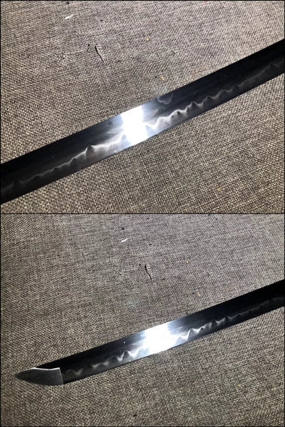 Hand Forged Japanese Samurai Katana Dark Knight T10 Burned edge Hand grinding