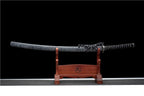 Hand Forged Japanese Samurai Katana Eagle Eye Pattern Steel Black Blade