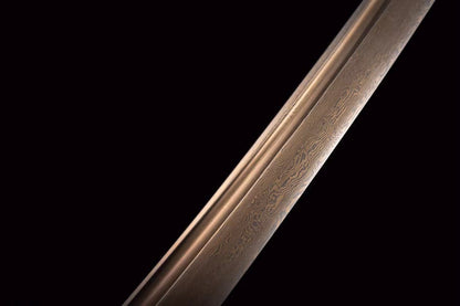 Hand Forged Japanese Samurai Katana Golden Bamboo Damascus Steel Full Tang