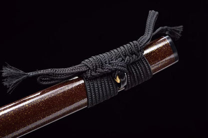 Hand Forged Japanese Samurai Katana Golden Bamboo Damascus Steel Full Tang