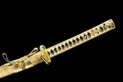 Hand Forged Japanese Samurai Katana Golden Snake High Manganese Steel Hand grinding