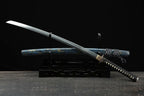 Hand Forged Japanese Samurai Katana Green Dragon Blade Plate Pattern Steel Blue