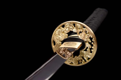 Hand Forged Japanese Samurai Katana Naraka：Bladepoint Pattern Steel Blade baking blue