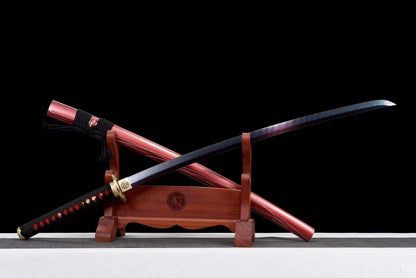 Hand Forged Japanese Samurai Katana Naraka：Bladepoint Pattern Steel Blade baking blue