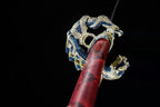Hand Forged Japanese Samurai Katana Silver Dragon Knight High-performance Manganese Steel