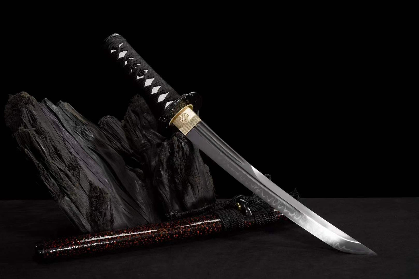 Hand Forged Japanese Tanto Naruto Short Sword T10 Turns the soil to burn blade