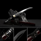 Hand Forged Japanese Tanto Naruto Short Sword T10 Turns the soil to burn blade