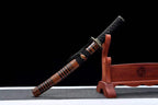 Hand Forged Japanese Tanto Storm Short Sword Manganese Steel Blackened blades