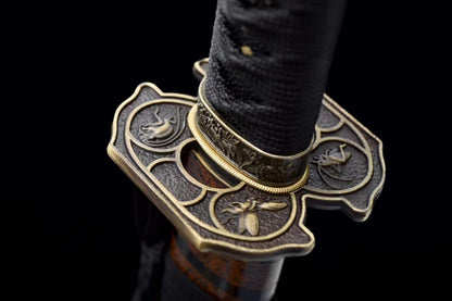 Hand Forged Japanese Tanto Storm Short Sword Manganese Steel Blackened blades