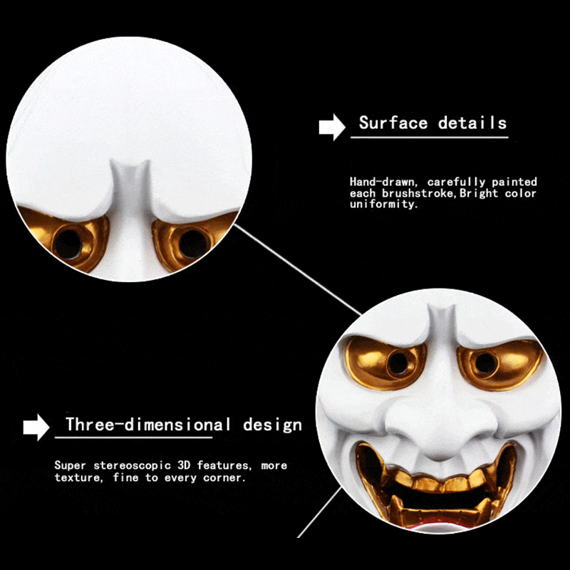 Hand-Made Japanese Hannya 凛凛蝶 Resin Oni Mask