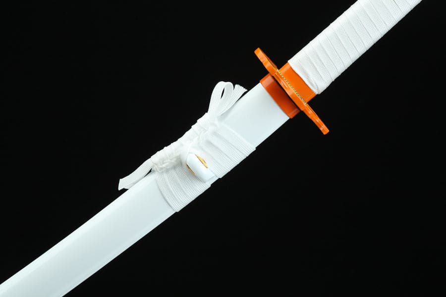 Handmade Anime Katana Demon Slayer Kyojuro Rengoku Nichirin Sword 1045 High Carbon Steel White