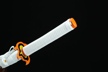 Handmade Anime Katana Demon Slayer Kyojuro Rengoku Nichirin Sword 1045 High Carbon Steel White