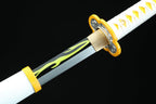 Handmade Anime Katana Demon Slayer Zenitsu Agatsuma Sword 1045 High Carbon Steel Blade
