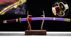 Handmade Anime Katana One Piece Roronoa Zoro's Enma Sword 1045 High Carbon Steel White blade Purple