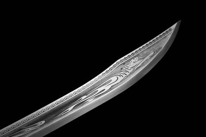 Handmade Beast Demon Oxtail Blade High Manganese Steel Corrosion pattern