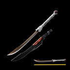 Handmade Dragon Battle Blade Manganese Steel Chinese Sword Black & White