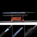 Handmade 花無缺 High Manganese Steel Chinese Sword With Baked Blue Blade