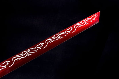 Handmade High Manganese Steel Red Flame Chinese Sword With Red Blade